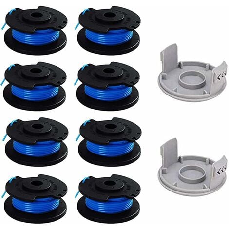 10 Paquets Bobine de Rechange pour Coupe-bordure  pouce pour Ryobi , Compatible Avec Ryobi One + AC14RL3A, Coupe-fil Sans Fil , 8 Bobines + 2 Capuchons de Coupe,Dolaso