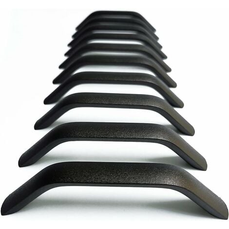 10 Pièces Poignées de Meubles Boutons de Tiroir Moderne Poignées pour Meubles Armoire Noir - 160mm