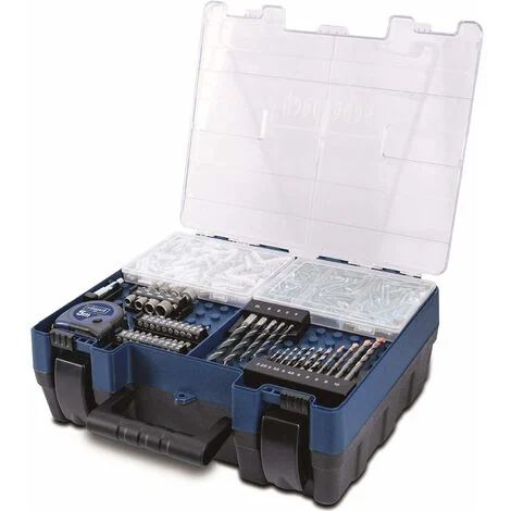 Scheppach Perceuse Visseuse à percussion DTB20-20ProS - Coffret - Atelier mobile - Avec 206 accessoires, 2 batteries et un chargeur inclus – Image 2