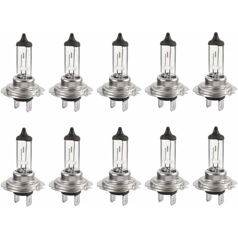 10pcs Ampoule halogène Led 12V H7 55W, Durable Ampoule blanche chaude Feux de route/feux de croisement pour voiture