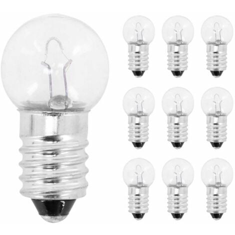 10x Ampoule E10 6V 6W culot 10mm à visser universel incandescent maison bricolage cyclomoteur scooter moto vélo