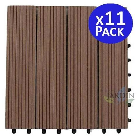 11 x Carrelage de jardin composite 30x30 cm et 2 mm