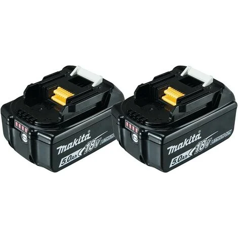 Pack de 2 batteries MAKITA BL1850B 197288-2 - 18 V - 5 Ah - Li-ion avec témoin de charge