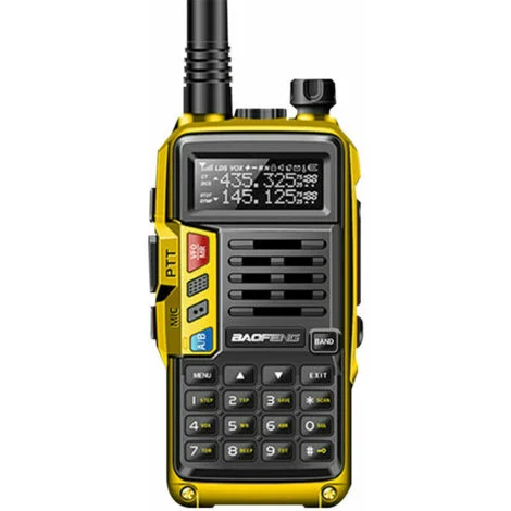 Tigrezy UV-S9 Dual Band Portable Walkie Talkie 10W Ham Radio 2 Antennes 10KM Fonction VOX longue portée 128CH - Jaune