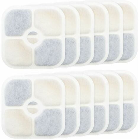 12pcs Filtres de Fontaine pour Animaux de Compagnie Remplacement Compatible avec Catit PIXI 43717 Fontaine à Eau pour Chat Filtres de Distributeur d'eau Accessoires, 8.4x8.4cm,DEBUNS
