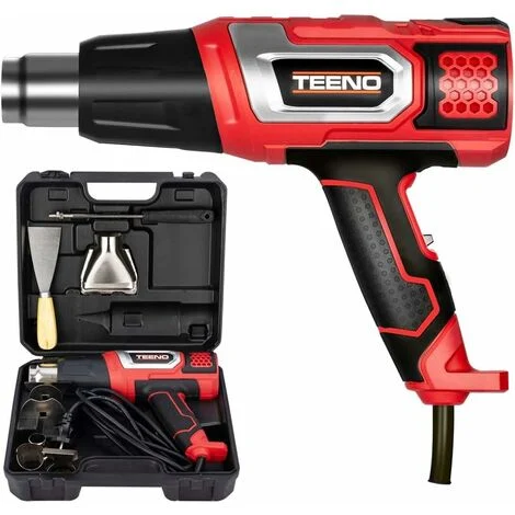 TEENO Décapeur thermique 2000W Pistolet à Air Chaud coffret avec 8 accessoires