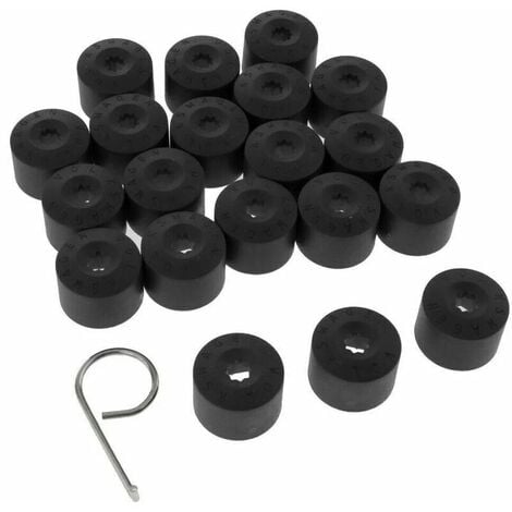 20pcs pour VW Golf Cache Boulon Jantes Voiture Ecrou de Roue Bouchon Noir