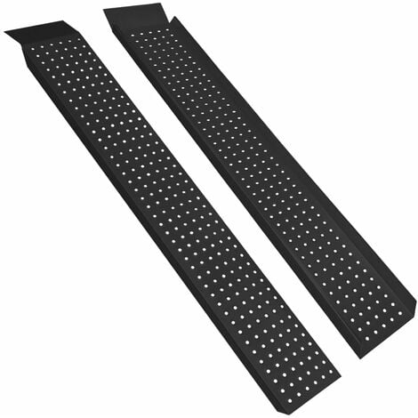 2X Rampe de Chargement en acier 160 cm 400 kg maximum Rampe d'accès rail de chargement Acier galvanisé Antidérapant pour auto moto quad car, noir NAIZY