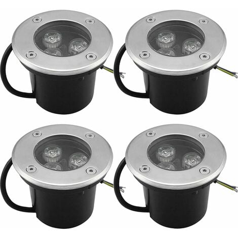 4 PACK 3W IP65 Spot LED Encastré Extérieur 270 Lumen Rond Led Terrasse Downlight Lampe D'éclairage De Jardin Extérieur, pour Jardin Chemin Cour Garage, Blanc Chaud