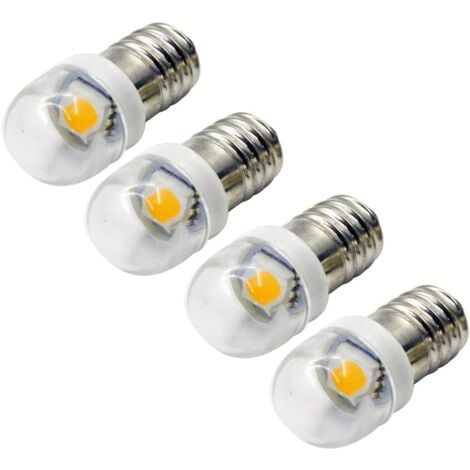 4 pièces 3V 0.2W E10 ampoule LED 5050 1SMD blanc 3000K LED ampoule de remplacement mise à niveau pour phares lampes de poche torche lumières