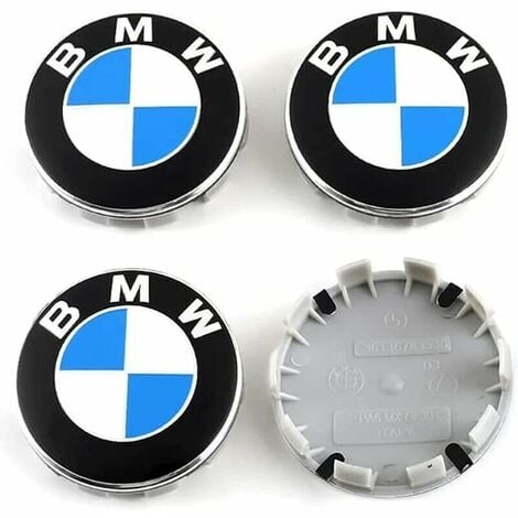 4 pièces Cache Moyeux Compatible with BMW 68mm Centre Roue ABS Accessoires de Voiture,Bleu