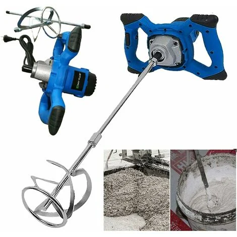 Agitateur avec puissant 2600 watts - agitateur de mortier de couleur d'agitateur de mortier - engrenage métallique robuste à 6 vitesses - avec grand sifflet d'agitation Ø 120mm et poignée ergonomique