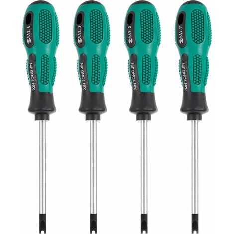 4pcs / Set Tournevis Embouts de Tournevis U Fourche magnétique vis rainurée conducteur CR-V Multi Function Tool Kit Main