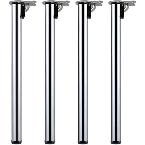 4x Jambes Pieds de Tables Pliante Réglable Disponsiblens V2Aox Ø50mm 1100mm Acier