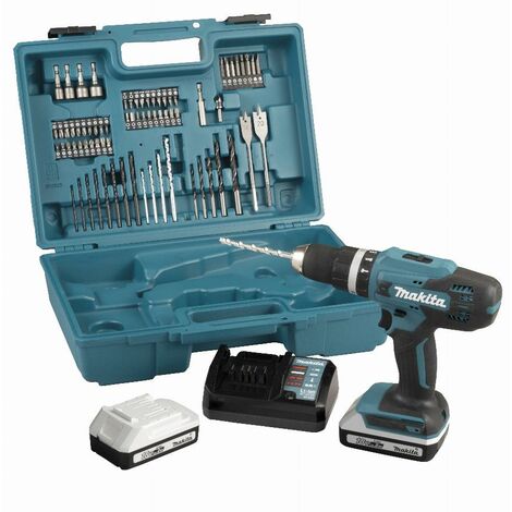 Perceuse visseuse à percussion 18V 42 Nm - MAKITA - 2 batteries 18v 2ah BL1820G + chargeur + 74 pièces - HP488DAEX1 – Image 2