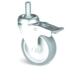 Roulette tige filetée pivotante avec frein