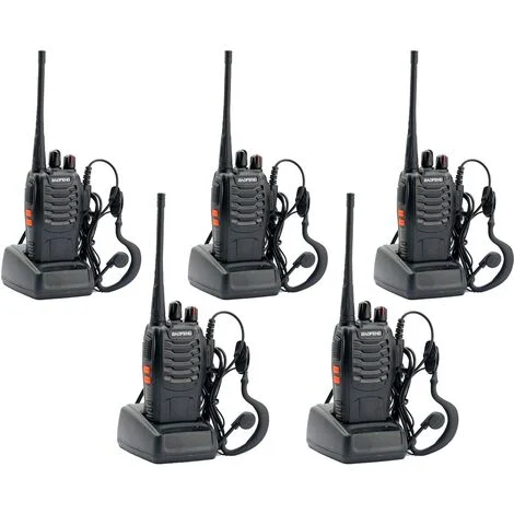 BAOFENG BF-888S UHF WALKIE TALKIES 400-470MHz RECEIVER 5 PIECES
