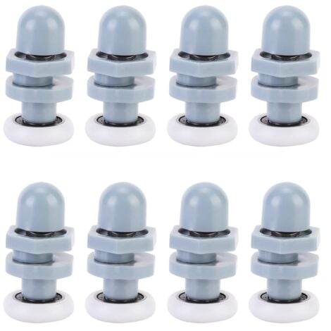 8pcs Coureurs De Porte Douche En Plastique Durable Coulissant Piste Roulement Salle Bains Verre Pour PièCes Rechange(20mm)
