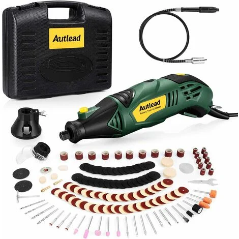 Kit d'outils rotatifs AUTLEAD, outil multifonction rotatif filaire 170 W avec interrupteur de changement de vitesse réglable à 6 vitesses, 150 accessoires multi-usages, pour réparations de bricolage,