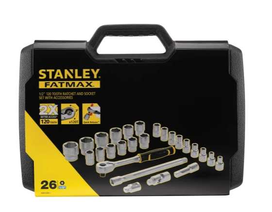 Coffret de douilles Stanley 1/2" Carré 26 pièces