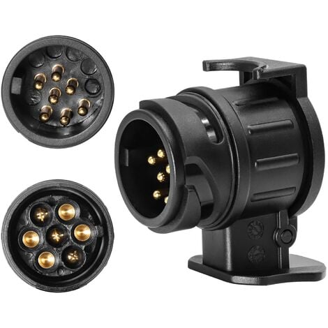 Adaptateur 13 Broches vers 7 Broches pour Remorque Prise 13 Broches pour Remorque de Voiture-Tracteur-Caravane-Porte-Vélo NPTERBL