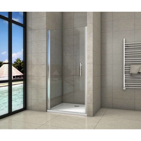 AICA porte de douche pivotante 80x180cm en 6mm verre anticalcaire porte de douche Hauteur 180cm Installation en niche