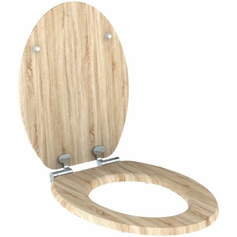 Allibert- Abattant WC en bois compressé décor chêne clair 4 faces NATURO