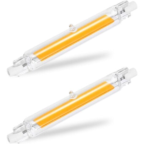Ampoule LED R7S 78mm 10W équivalent à Ampoule Halogène 100W,Tube R7S LED Lumière Blanc Chaud 3000K,1000LM avec Large Angle de Faisceau 360°Dimmable,Pas de Scintillement,Lot de 2