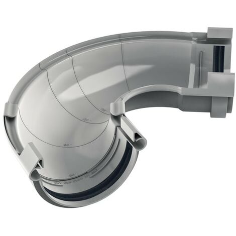 Angle universel ajustable en PVC Gris pour gouttière 250 - De 60° à 160° - FITT RAIN - GRIS