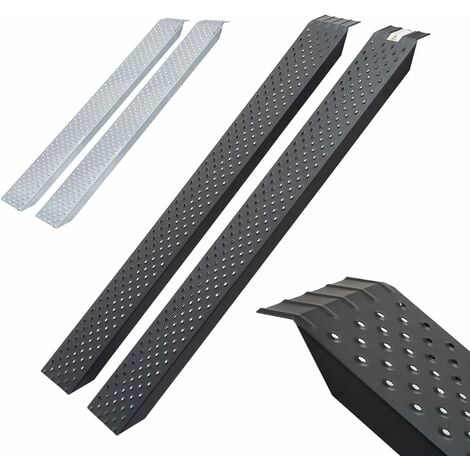 AREBOS 2X Rampe d'accès Rampe de chargement moto acier galvanisé 200kg par pièce, 400kg par paire Rampe d'accès moto ATV Quad voiture Rampe de chargement voiture Anthracite