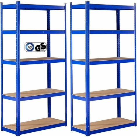 AREBOS Étagère Charge Lourde  2 pièces  Robuste Étagère de Stockage  875kg  180x90x30 cm  5 étagères