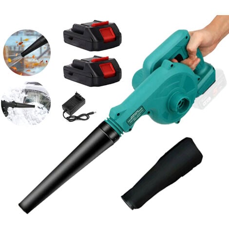 Aspirateur souffleur batterie, aspirateur électrique de chantier 130 MPH, 2 en 1, avec 2x batterie 3.0 A et chargeur rapide, compatible avec batterie Makita