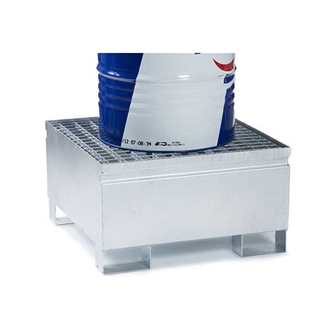 Bac de rétention en acier galvanisé - 1230x825mm - 2 fûts - 220L - MINIMCT842B-C