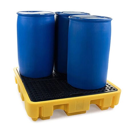 Bac de rétention hauteur réduite 4 fûts - Noir - SJ-100-007
