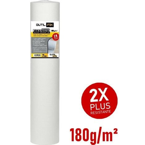Bâche de protection auto-adhésive OUTILFIX 180g double résistance, pour escalier et sols 1m x 25m