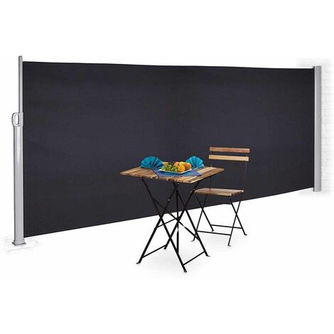 Bc-elec - ASA-180T Store latéral gris anthracite 3x1.8m rétractable pour terrasse, brise-vue jardin pare-vue...