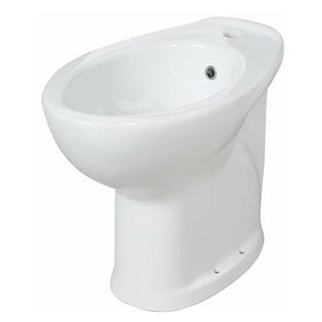 Bidet en céramique de 49 cm de haut avec 4 points de fixation Idral Easy 10207 blanc