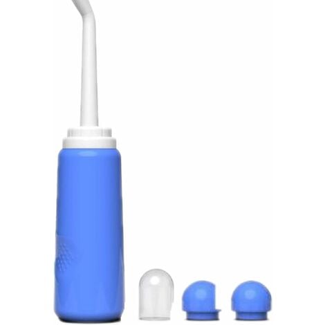Bidet Portable, Bouteille De Bidet Voyage 500 ML pour Le Pulvérisateur Bidet Poche Soins Post-Partum avec Buses De Camping en Plein Air Toilette Personnelle Hygiène Personnelle,Bleu