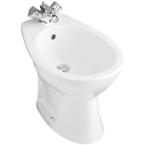 Bidet sur pied blanc VOLTA - - Longueur : 565 mm - Largeur : 355 mm - Hauteur : 390 mm - Blanc