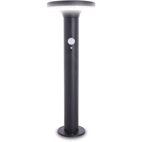 Borne LED Solaire, double détecteur Mouvement + Crépusculaire, x3 modes d'éclairage, 400 Lumens