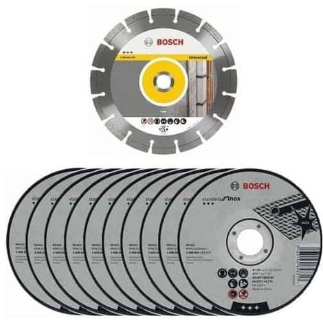 BOSCH 10 disques Ø125 metal/inox + 1 disque diamant Univ.