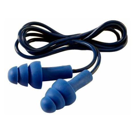 Bouchons d'oreilles détectables cordés réutilisables 3M E.A.R 29dB Bleu x paires ( Prix pour 1 )