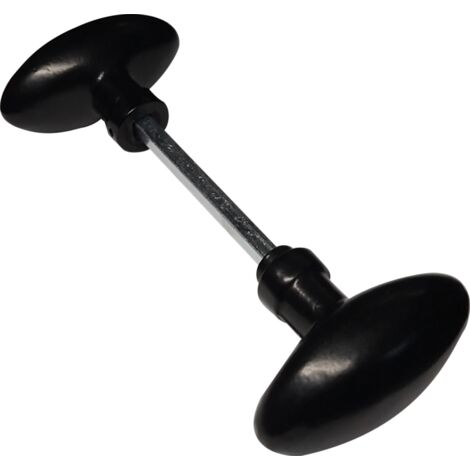 Bouton Double Ovale Aluminium noir