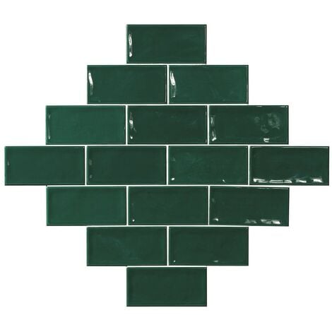 Carrelage effet zellige vert 7.5x15 GLAMOUR VERDE - 0.45m²