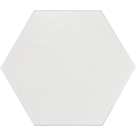 Carrelage hexagonal 17.5x20 Tomette design HEXATILE - BLANC CASSE MAT 20339 0.71m²