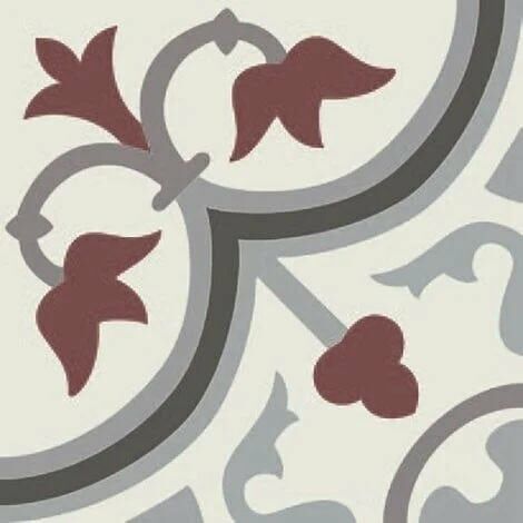 Carrelage imitation ciment décor rouge 20x20 cm PASION ROJO - 1m²