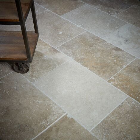 Carrelage Travertin 1er choix - 61x40,6x1,2 cm - Nuancé (vendu par dalle de 0,2476 m²)