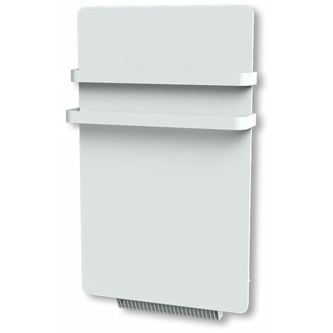 Radiateur sèche-serviette CARRERA - 500W - Verre LCD - Avec soufflerie  900W (1400W) - Blanc