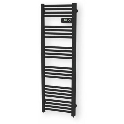 Sèche-serviette électrique CARRERA - 600W - Etroit - LCD - Noir mat