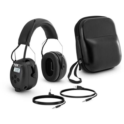 Casque anti bruit bluetooth avec microphone Écran LCD Batterie Noir